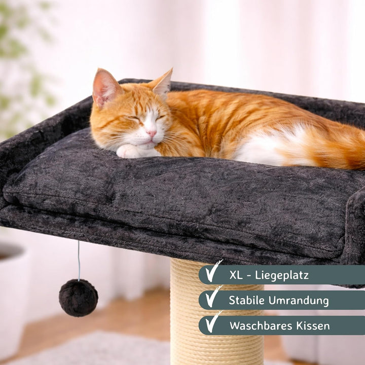 nanook Kratzbaum Liegeplatz für Katzen-Kratzbaum mit Kissen gross XXL 60x40 cm - anthrazit dunkelgra