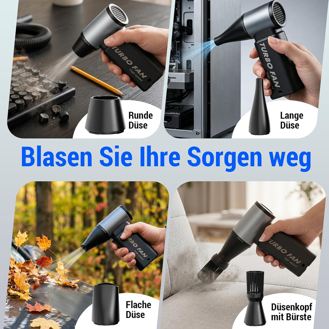 Druckluft-Duster, 110,000 RPM Super Power Electric Air Duster für PC-Tastatur, 5-Gang-Turbolüfter, w