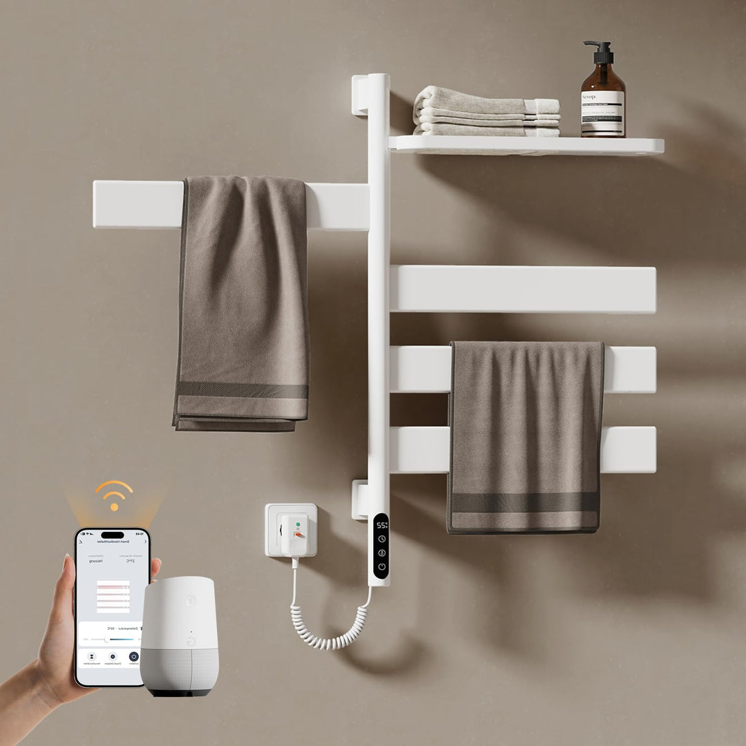EMKE Handtuchheizkörper Elektrisch 76 x 45 cm, WiFi Smart Thermostat elektrischer Badheizkörper, 180