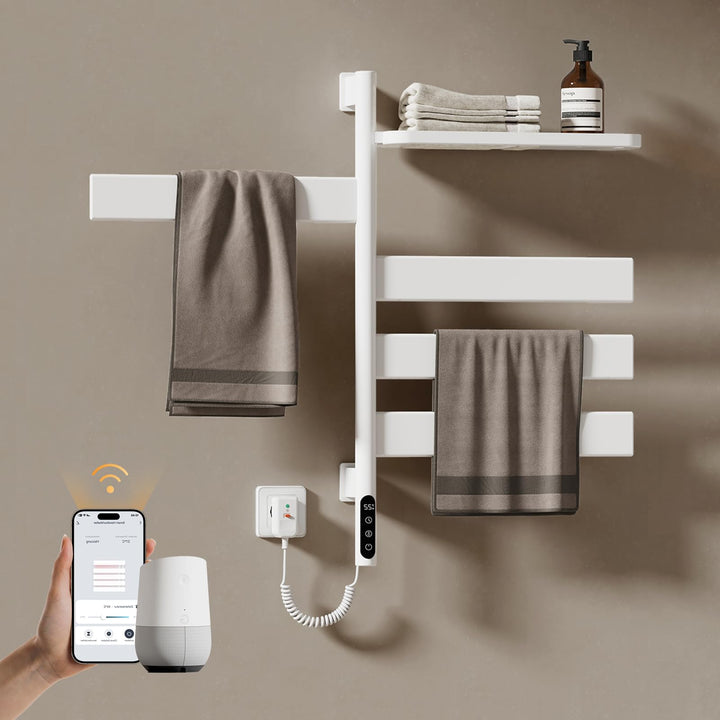 EMKE Handtuchheizkörper Elektrisch 76 x 45 cm, WiFi Smart Thermostat elektrischer Badheizkörper, 180