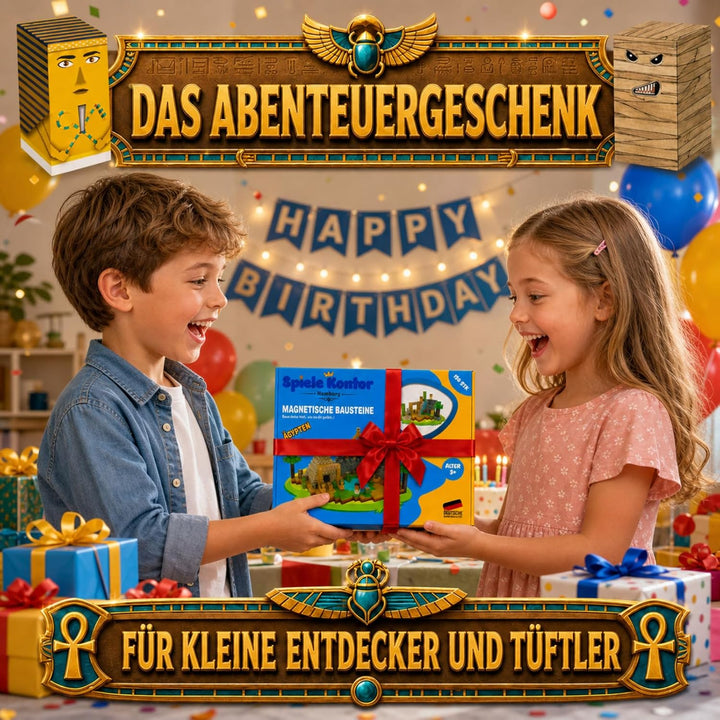 Spiele Kontor Magnetische Bausteine Ägypten - 150 Stück Magnetbausteine | Kinderspielzeug für Jungen