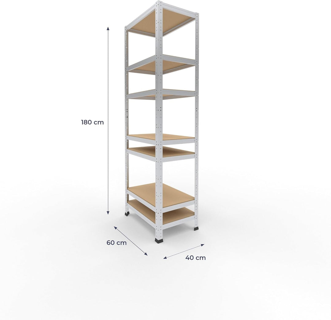 shelfplaza® 180x40x60cm Home Schwerlastregal verzinkt/Metallregal mit 7 Böden/Kellerregal Metall, Ga