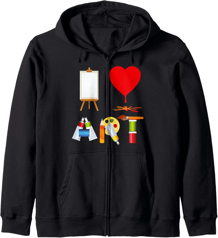 I Love Art Kids Funny Colorful Little Artist And Crafts Kapuzenjacke