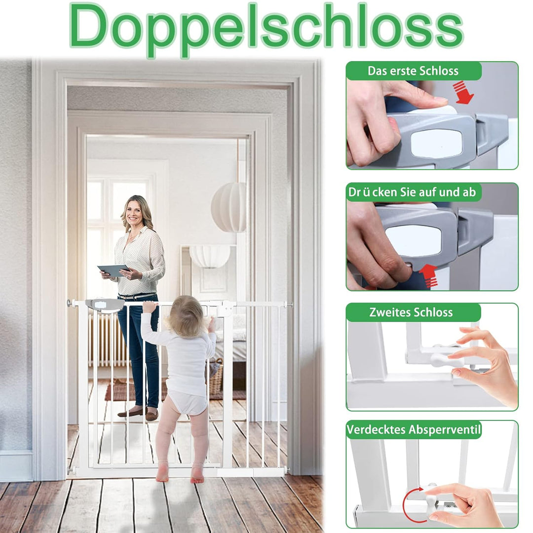 Froadp Türschutzgitter Baby Treppengitter Kindergitter ohne Bohren 75-85cm Türgitter Treppen Beidsei