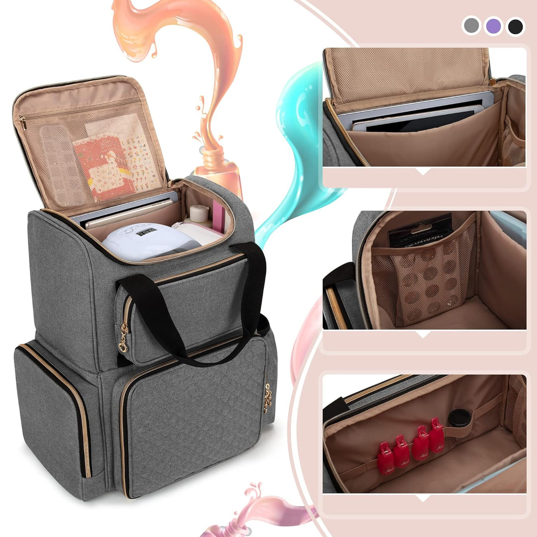 Luxja Nagellack Organizer Tasche für 70 Flaschen Nagellack, Nagellack Aufbewahrung Tasche für Nagelt