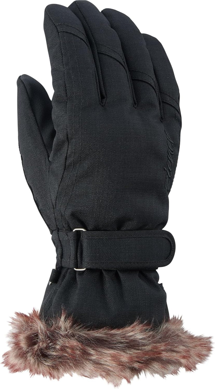 Ziener Damen Ski-Handschuhe / Wintersport, Warm, Atmungsaktiv Kim, 801117 7.5 black-stru, 7.5 black-