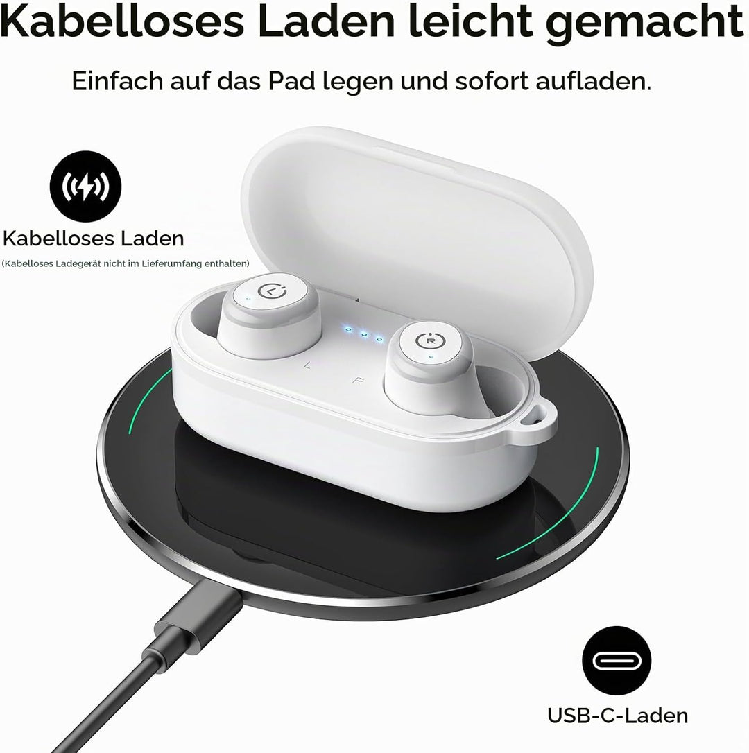 TOZO T10 Kopfhörer Kabellos Bluetooth In Ear mit Ladecase 55 Std. IPX8 | ENC für klare Anrufe und Kl