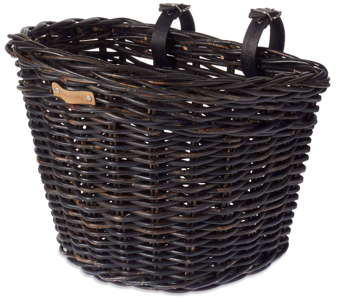 Basil Darcy L Vorderradkorb (Rattan) Schwarz, Schwarz