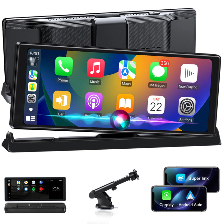 2026 Einzigartig Carplay Display Android Auto Display mit Basishalterung, 10,26 Zoll Auto Bildschirm