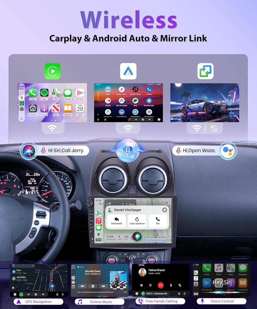 Rimoody 4G+64G Android Autoradio für Nissan Qashqai J10 2006-2016 Wireless Carplay Android Auto, 9 Z