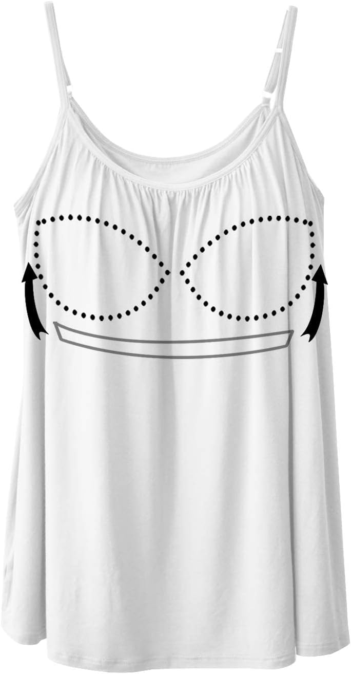 STARBILD Damen Top Mit Unterhemd BH-Hemd Basic Tank Tops U-Ausschnitt Oberteile Bequeme Frauen Shirt