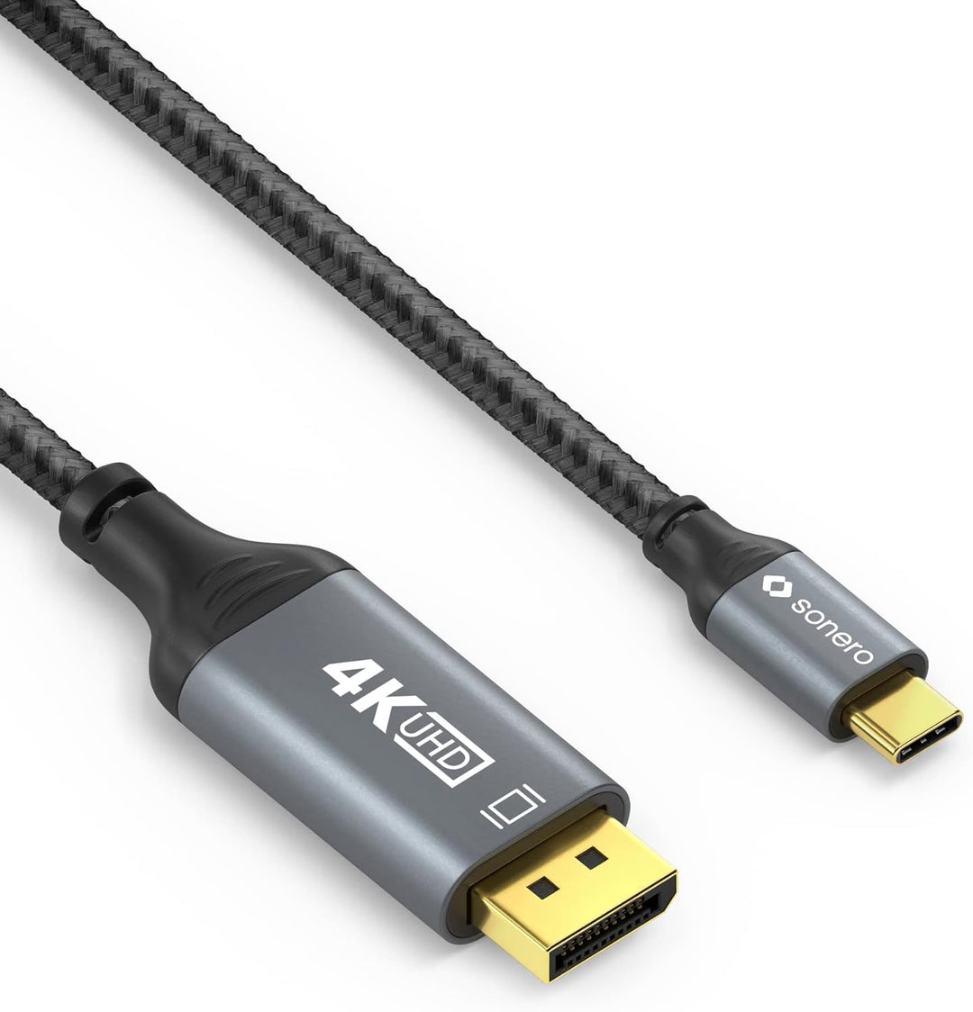 Sonero® 4K USB-C auf DisplayPort Kabel, DisplayPort Stecker auf USB-C Stecker, 4K 60Hz, 21,6 GB/s, B
