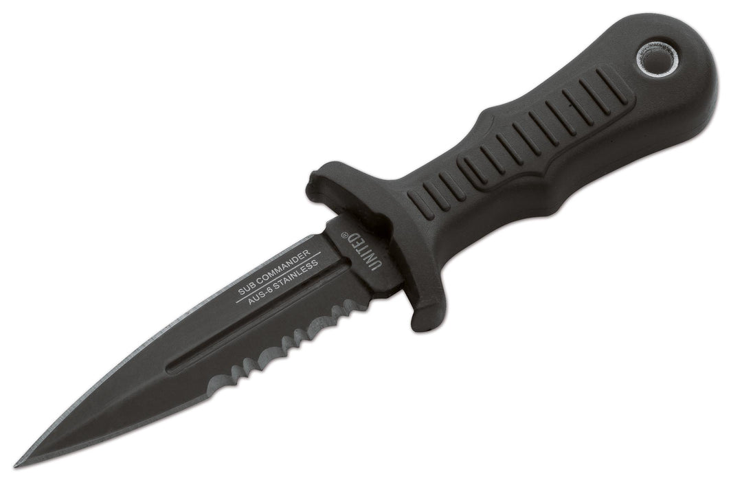 United Cuterly Messer Sub Commander Black Serrated 6.9 cm, 02UC2724