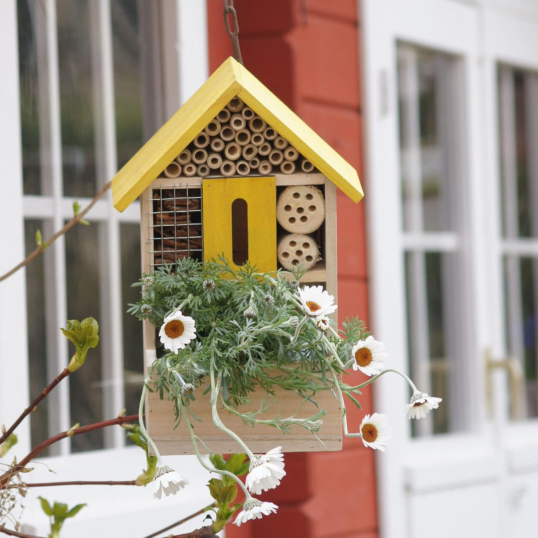 Insektenhotel farbig gelb-Natur bepflanzbar FSC ® 100%, Gelb-Natur