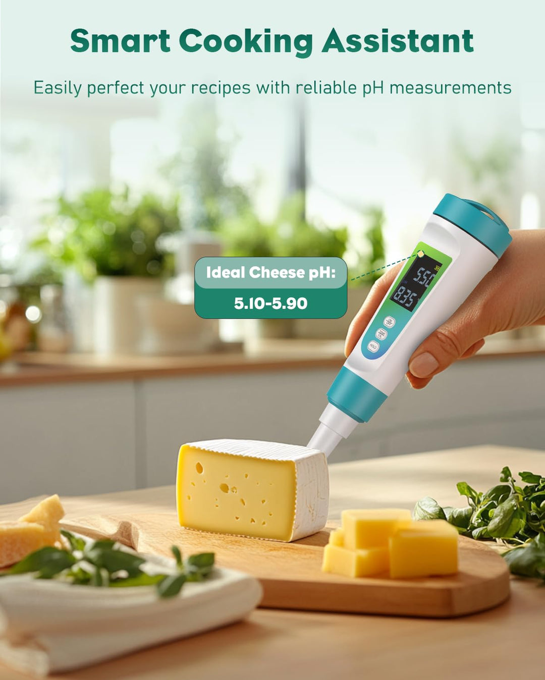 Pawfly Digitales pH-Messgerät für Lebensmittel mit hoher Genauigkeit zur Messung von Sauerteig Brot