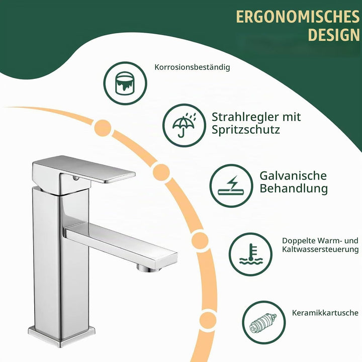 Wasserhahn Bad Waschtischarmatur Einhand Klein Einhebelmischer Waschbeckenarmatur Edelstahl für Wasc