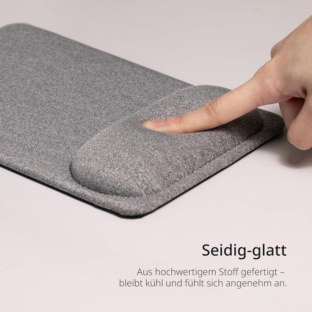 SenseAGE Mauspad mit Handgelenkauflage, ergonomisch & kompakt, Rutschfester PU-Basis, Glatte Oberflä