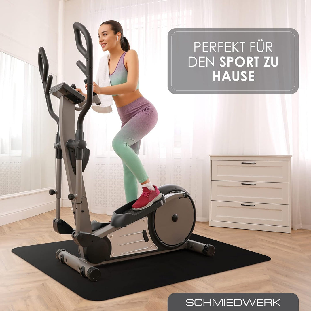 Bodenschutzmatte für Fitness und Sportgeräte - rutschfeste Unterlage für Crosstrainer, Heimtrainer,