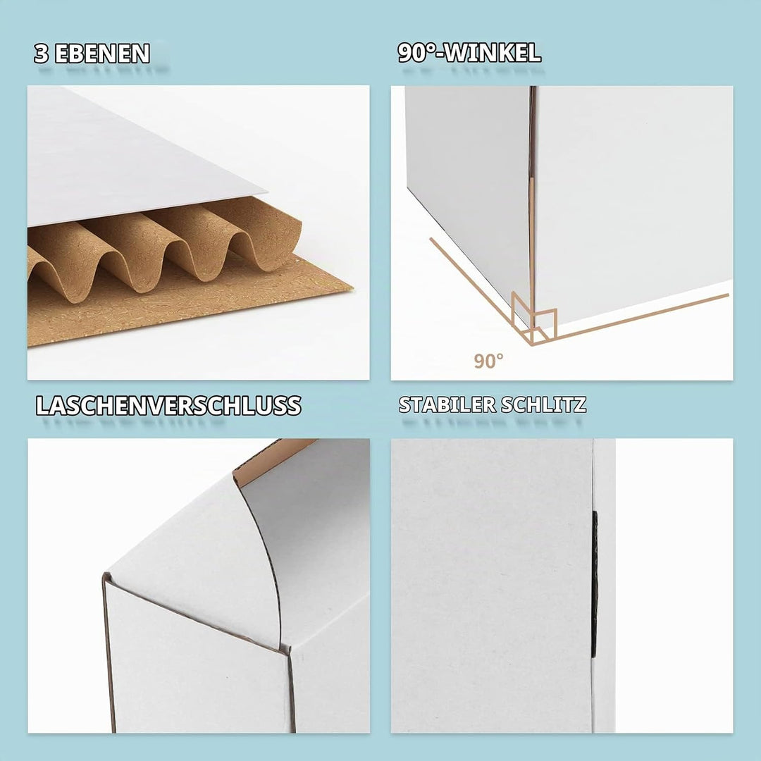 EYMPEU 20 Stück 15,3 x 15,3 x 15,3 cm Weisse Versandkarton, Kartons für kleine Gegenstände, Spielzeu