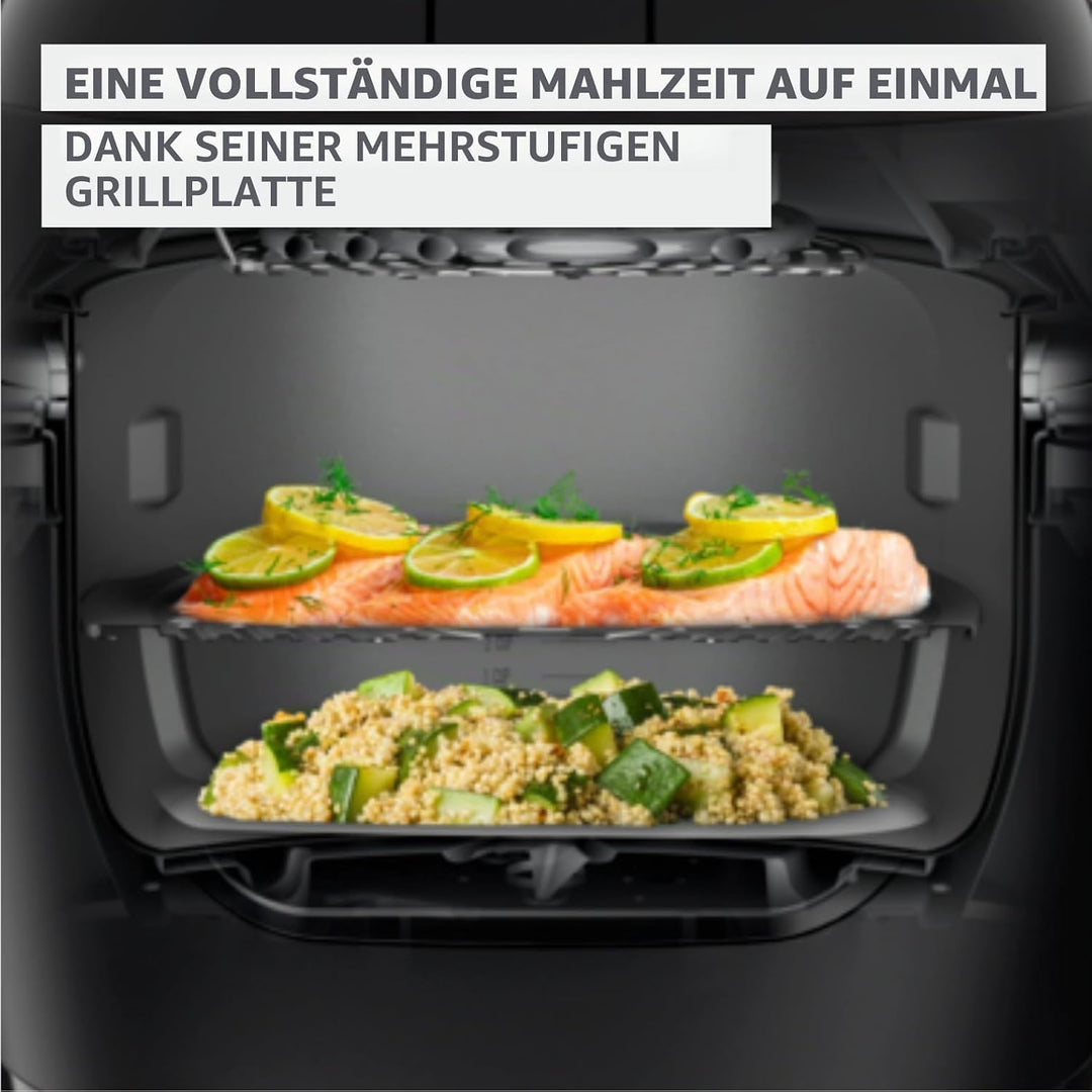 Moulinex Multicook Fry Multikocher und Air Fryer, 12 Programme, 6 L, Grau, inklusive Spatel YY5553FB