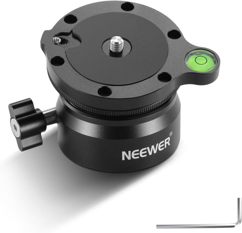 NEEWER Stativ Nivellierungsbasis (⌀50mm) Kamera Nivellierer, Wasserwaage, Aluminium Einstellplatte m