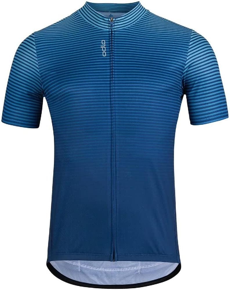 Odlo Herren Radtrikot mit Reissverschluss ESSENTIALS M Porcelain - Blue Wing Teal, M Porcelain - Blu