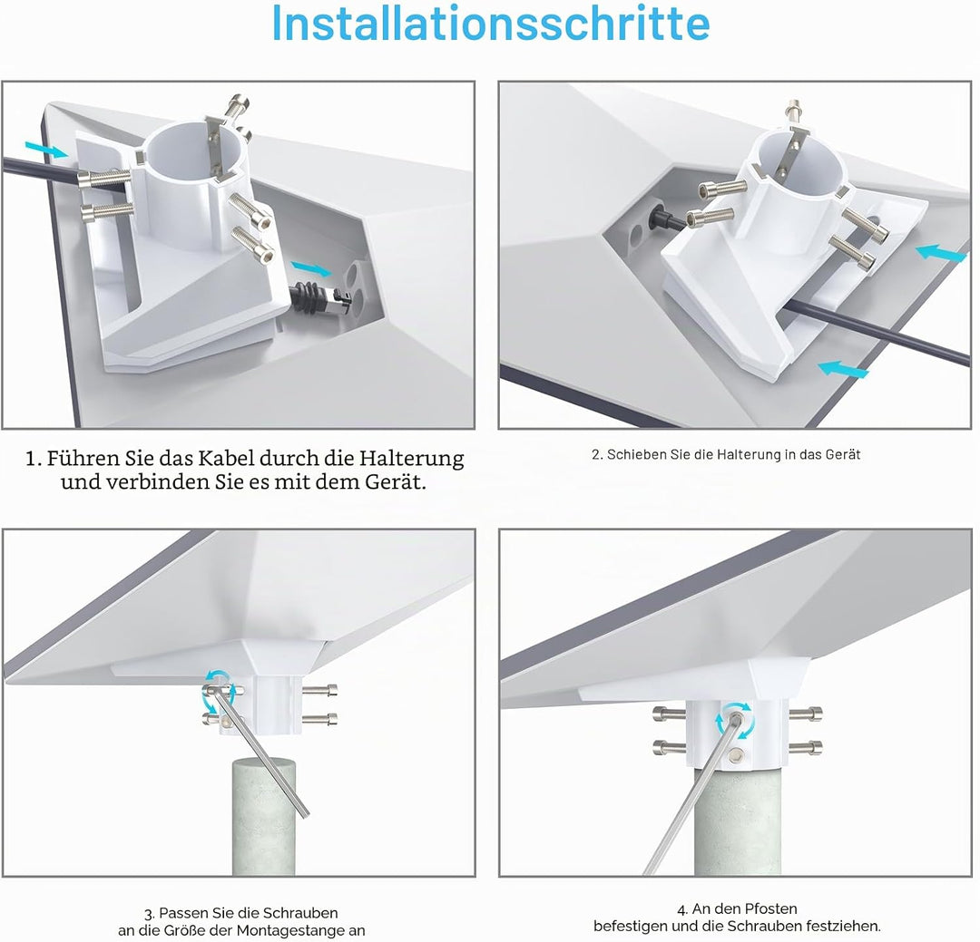QUIDDITY Starlink Mini Halterung, ABS-Rohradapter & tragbare, kompakte Dachhalterung, passend für 1,