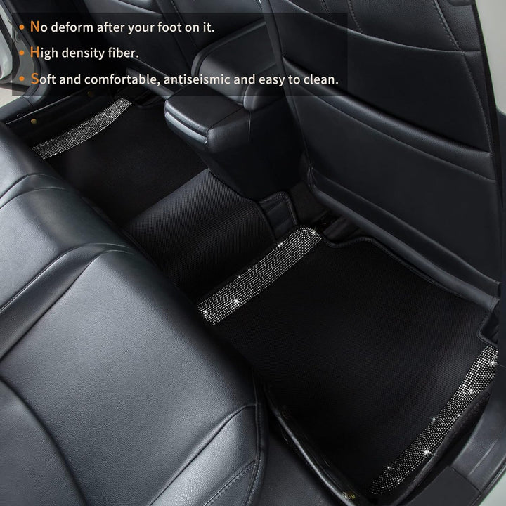 eing Atmungsaktive Universal Bling Anti-Rutsch Auto Bodenmatte mit Kristall Strass für Frauen & Mädc