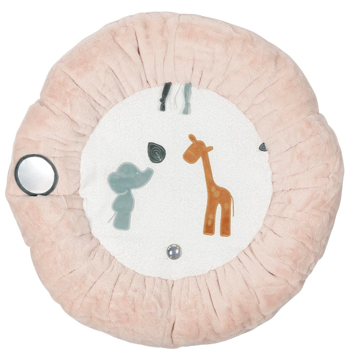 Nattou Runde Krabbeldecke mit Spielbogen, Aus Polyester, Giraffe und Elefant, ? Ca.90 cm, Luna und A