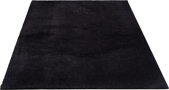 Mia's Teppiche Olivia Wohnzimmer/Schlafzimmer Teppich - waschbar - 120 cm Rund, Schwarz 120 cm Rund