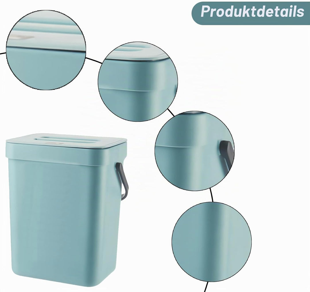 Biomülleimer Küche 3L mit Deckel: Komposteimer Küche Nachhaltig &amp; Geruchsdicht zum Hängen oder Stell