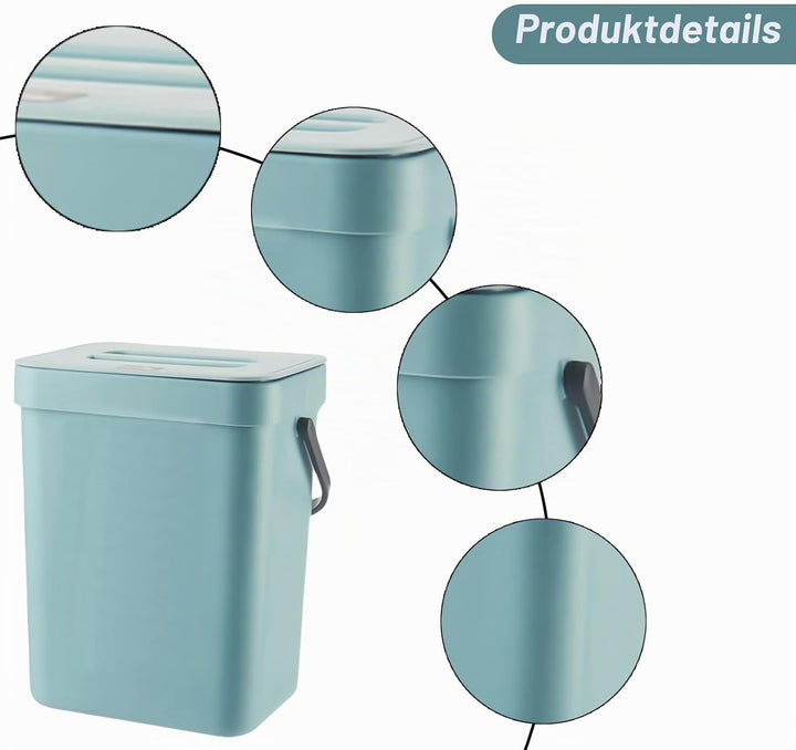 Biomülleimer Küche 3L mit Deckel: Komposteimer Küche Nachhaltig &amp; Geruchsdicht zum Hängen oder Stell