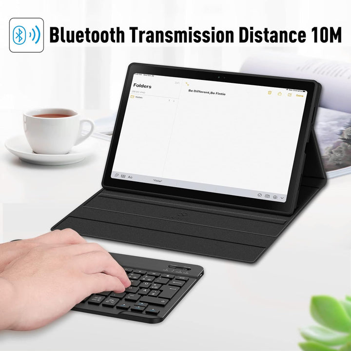 Fintie Tastatur Hülle für Samsung Galaxy Tab A8 10.5'' 2022/2021 SM-X200/X205, Soft TPU Rückseite Ge
