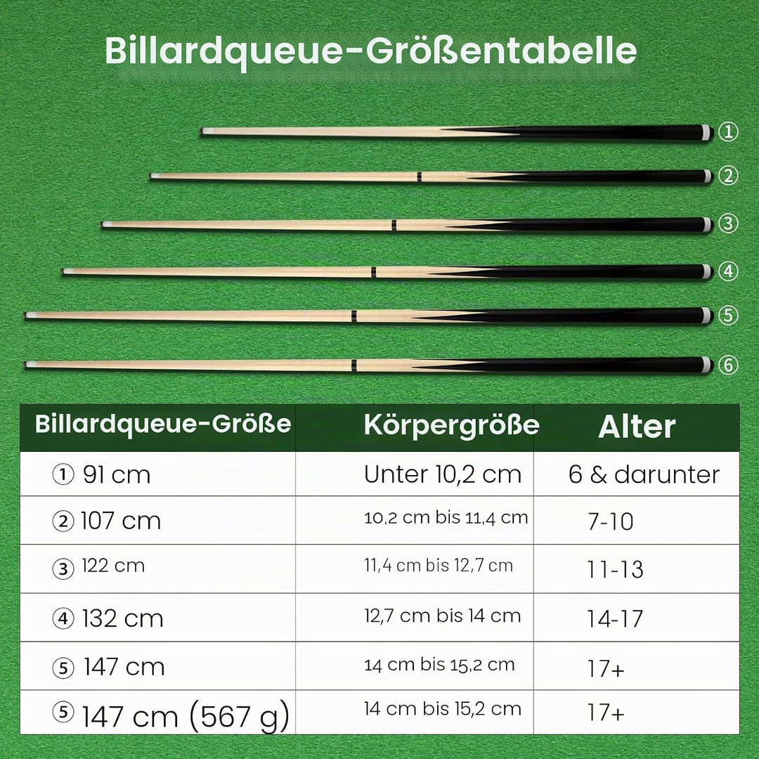 Billard-Queue-Stick-Set, 91,4 cm, 106,7 cm, 121,9 cm, 57/147,3 cm, 2/4 Stück, Tisch-Pool-Stick für A