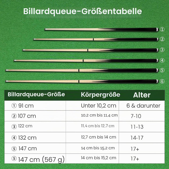 Billard-Queue-Stick-Set, 91,4 cm, 106,7 cm, 121,9 cm, 57/147,3 cm, 2/4 Stück, Tisch-Pool-Stick für A