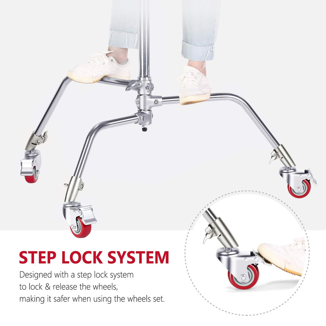 NEEWER 3er Pack Professionelle Lenkrollen mit 75mm Durchmesser haltbare Metallkonstruktion mit Gummi