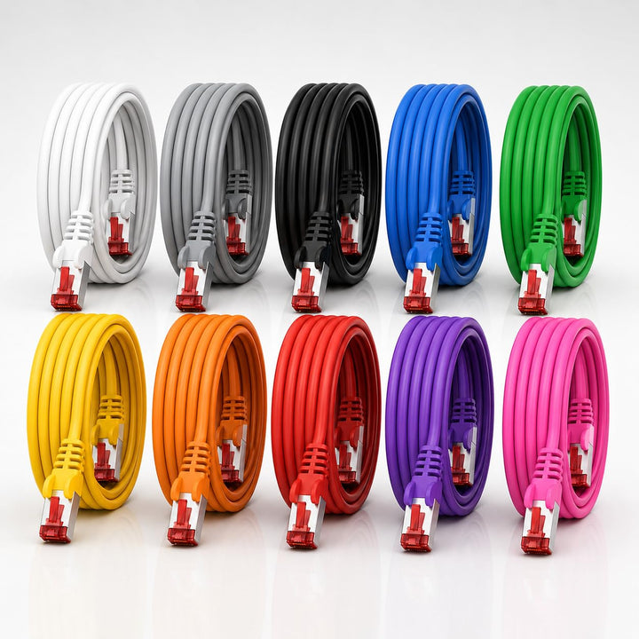 Cat6 Netzwerkkabel 10 X 1m Color 10 Ethernetkabel Lankabel Cat6 Lan Netzwerk Kabel Sftp Pimf Patchka