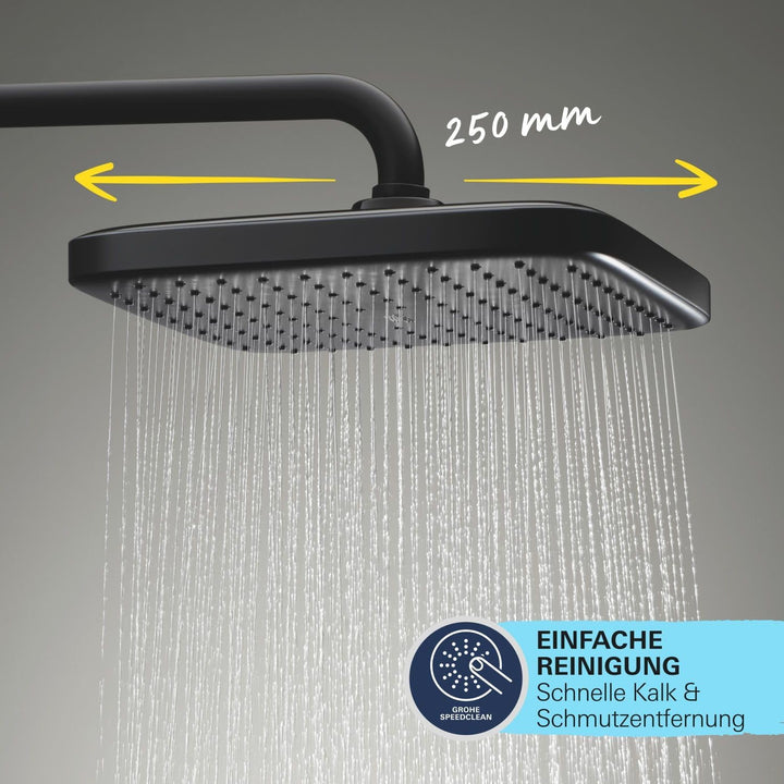 GROHE Vitalio 250, Duschset ohne Armatur, wassersparend, 8l pro Min (Regendusche für vorhandene Dusc