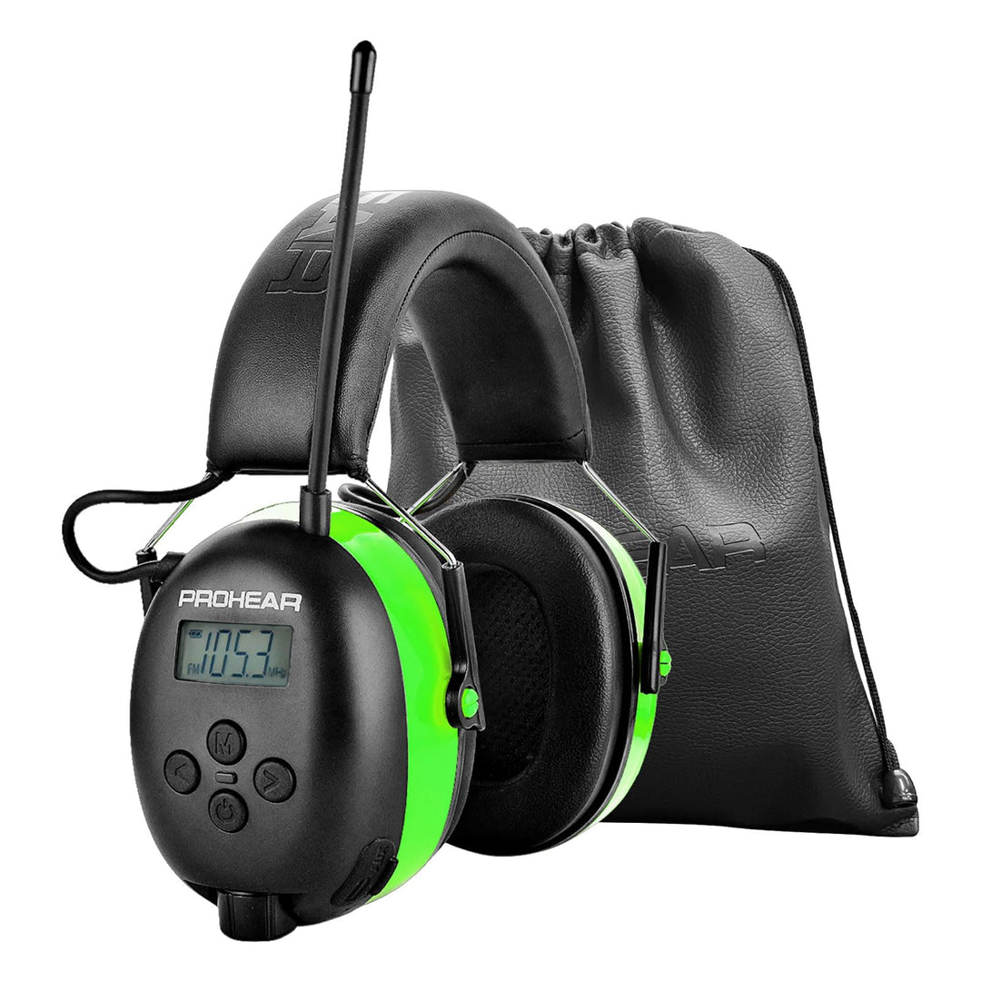 PROHEAR Gehörschutz mit Radio und Bluetooth, FM/AM Wiederaufbare Ohrenshützer, Eingebautem Mikrofon