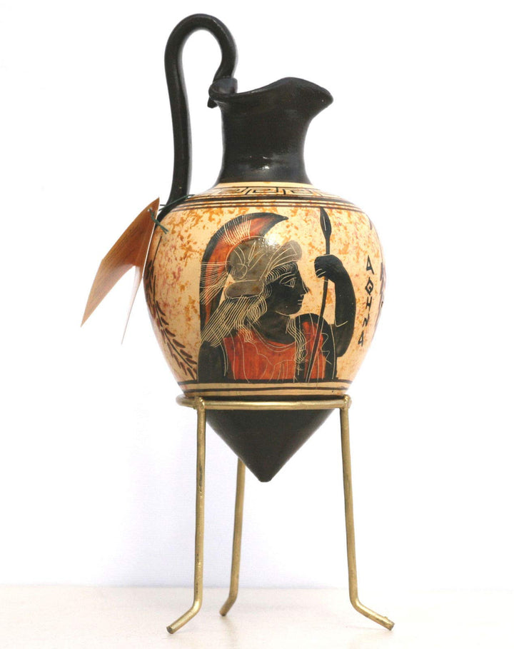 Griechische antike Keramik RHYTON Vase Keramik Malerei Göttin Athena handgefertigt