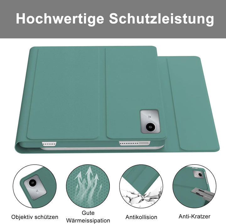 Tastatur Hülle für Lenovo Tab M11 2024, Deutsches QWERTZ, 7 Farben Beleuchtung Magnetisch Abnehmbare