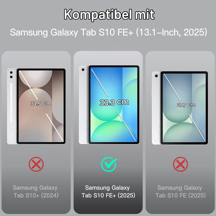 JETech Hülle für Samsung Galaxy Tab S10 FE Plus/S10 FE+ 13,1 Zoll mit S Pen Halter, Dünn Folio Ständ