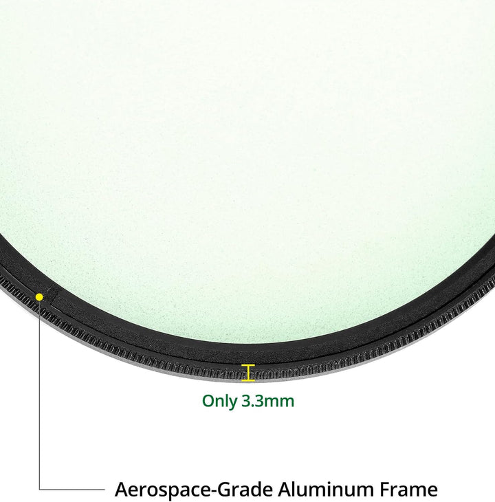 QWORK 67 mm Polfilter - 1/4 Filter Schwarze Diffusion Kinoeffekt - Optisches HD-Glas mit Nanobeschic