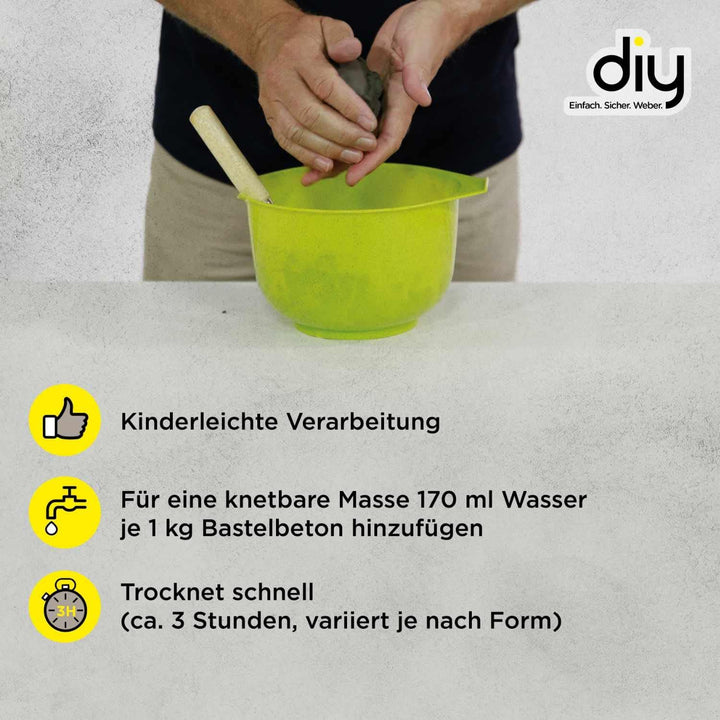 WEBER | Bastelbeton 5 kg | zum Giessen & Kneten | bemalbar, lackierbar, schleifbar | für Hobby- & Kr