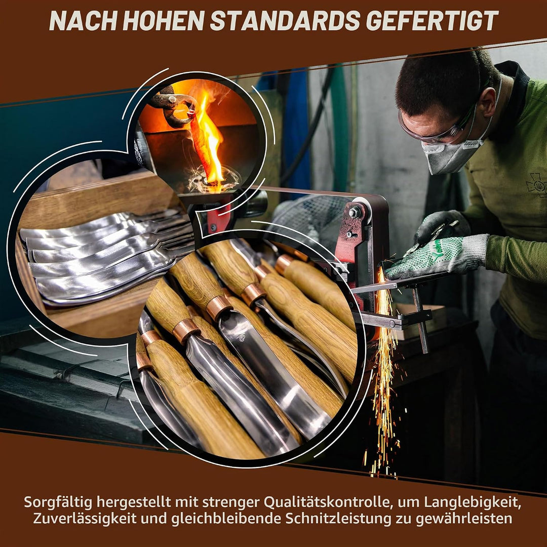 BeaverCraft Holzschnitz Hohleisen Meissel 7L/22 Holzschnitzwerkzeuge Schnitzen von Schalen Kohlensto