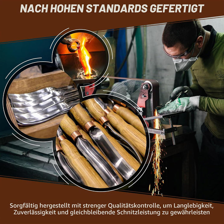 BeaverCraft Holzschnitz Hohleisen Meissel 7L/22 Holzschnitzwerkzeuge Schnitzen von Schalen Kohlensto