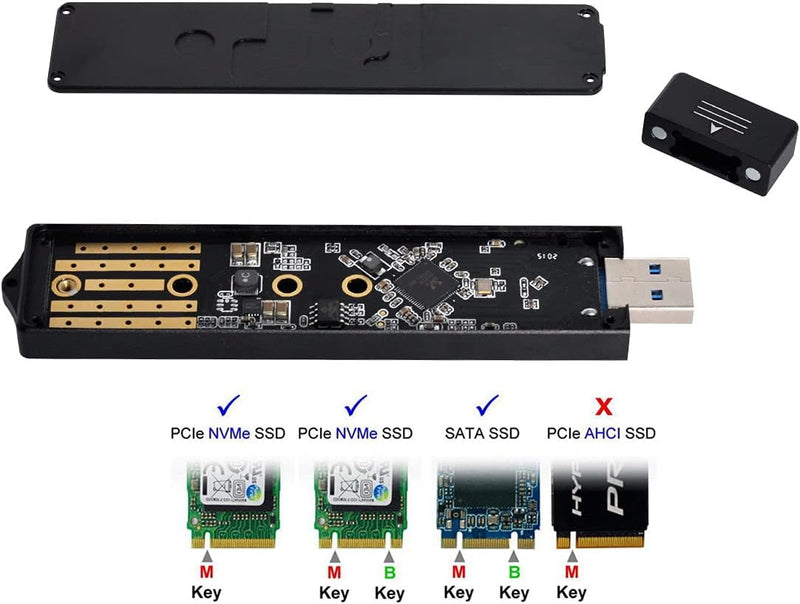 NFHK USB 3.0 to NVME M-Key M.2 NGFF SATA SSD External PCBA Case Conveter Adapter RTL9210B Chipset Bl