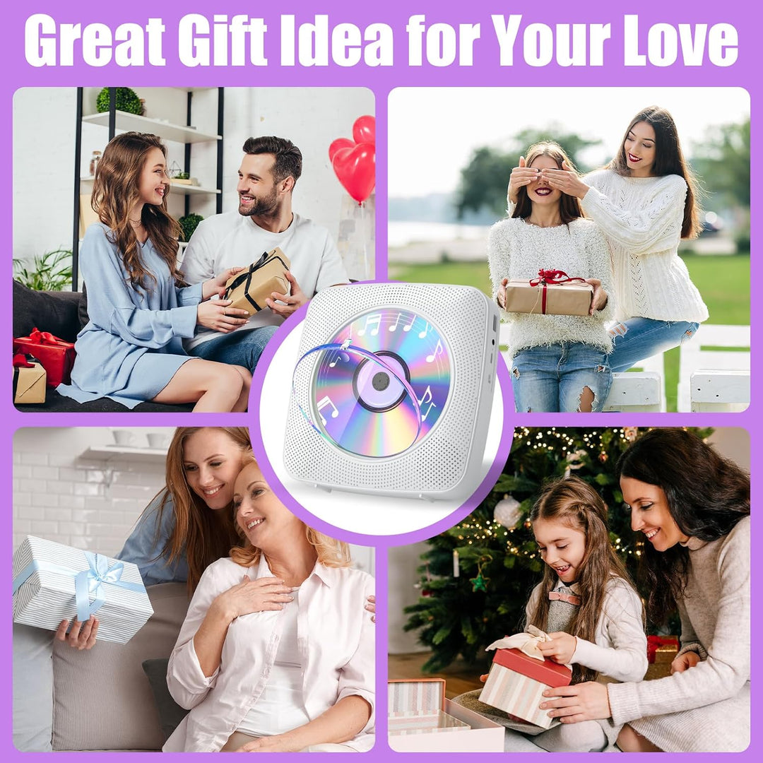 Gueray Desktop CD Player Bluetooth CD-Spieler mit Lautsprechern für Zuhause 1800mAh Tragbarer CD-Pla