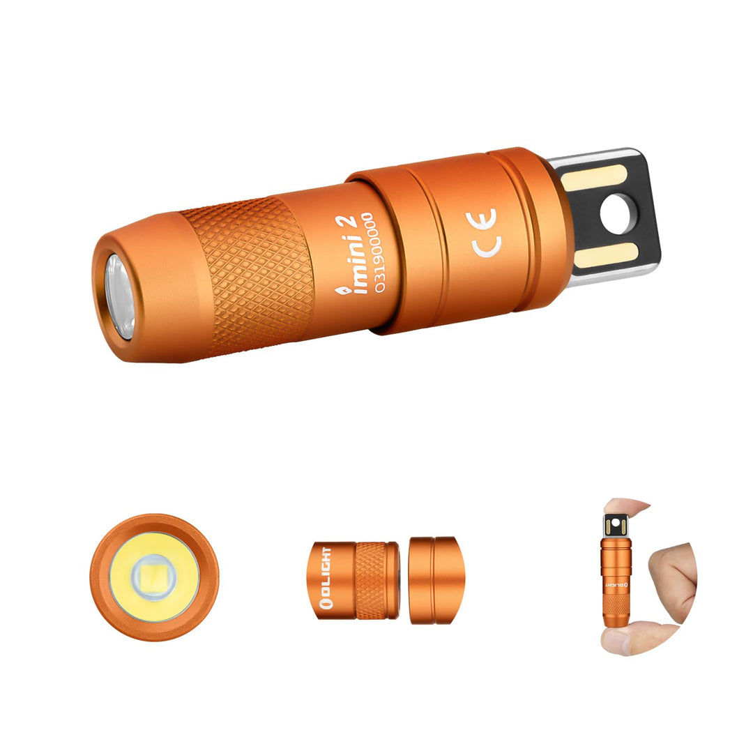 OLIGHT iMini 2 Mini LED USB-Aufladbare Taschenlampe Schlüsselhänger mit magnetischen Basis,50LM und1