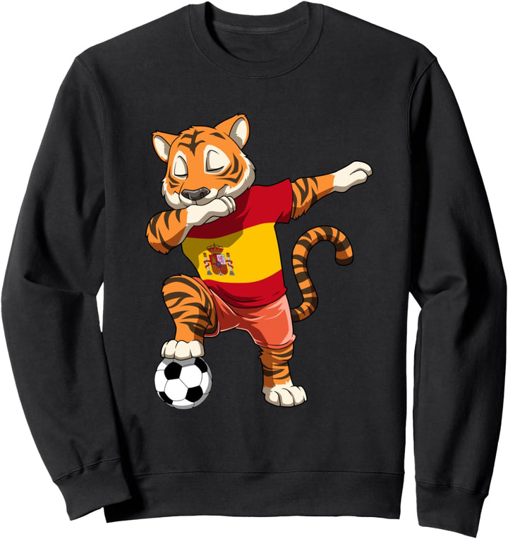Tupfen Fussball Tiger Spanien Sweatshirt